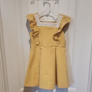 Yellow Dress with Lace Detail